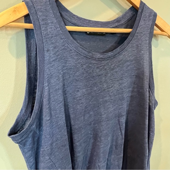 Athleta Linen Zephyr Twist Side Knot Tank Top Blue Small - Picture 4 of 5